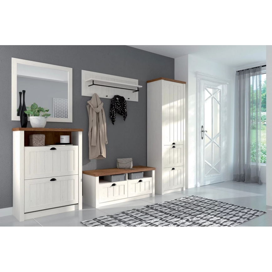 Стенна закачалка LEMAS 40x109 см бял