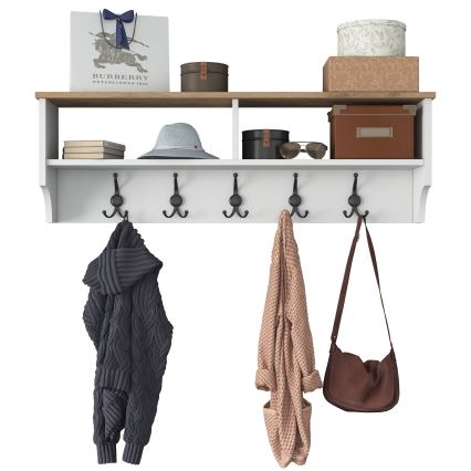 Стенна закачалка RANI 120x37,2 см бял/бежов