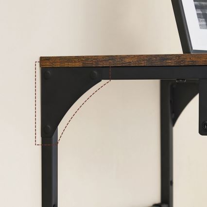 Стенна закачалка с рафт NATE кафяво/черно