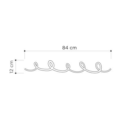 Стенна закачалка SING 84x12 см черен