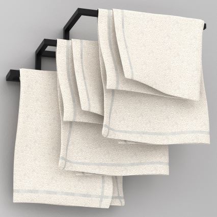 Стенна закачалка за кърпа 19х58 см черна