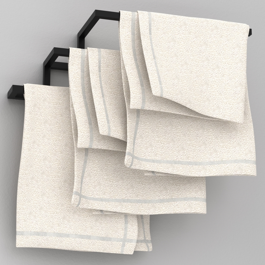 Стенна закачалка за кърпа 19х58 см черна