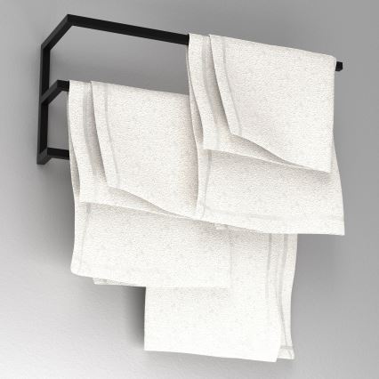 Стенна закачалка за кърпа 25х60 см черна