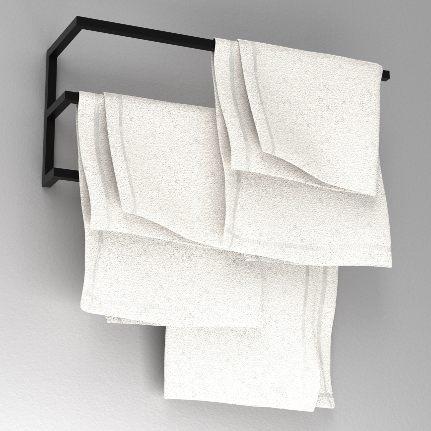 Стенна закачалка за кърпа 25х60 см черна
