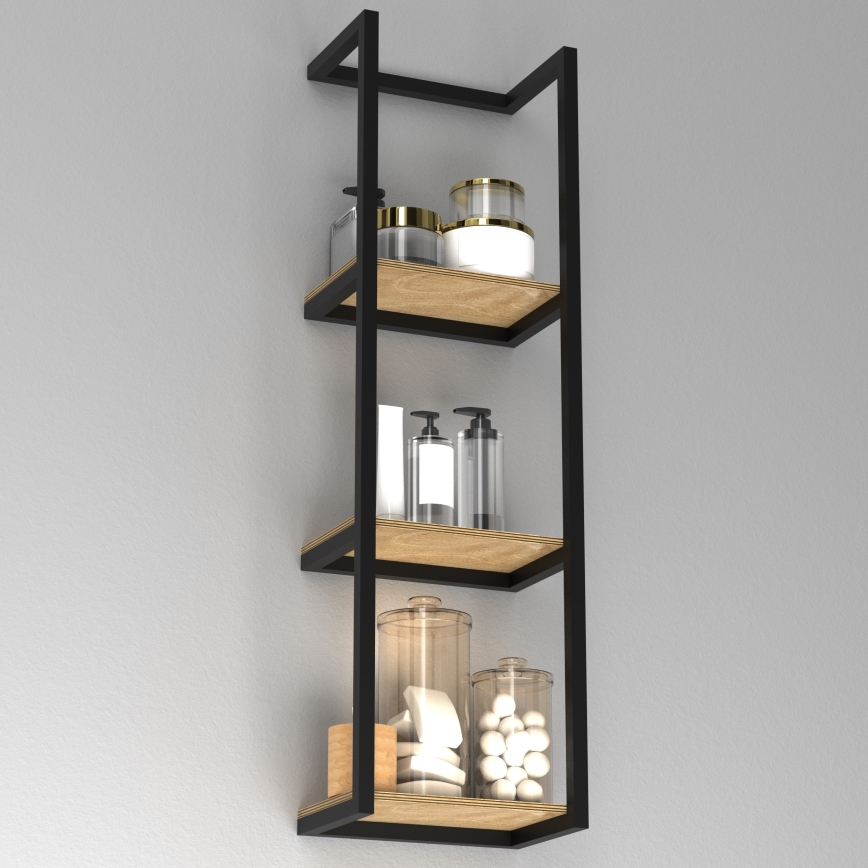 Стенна закачалка за кърпа 78x23 см черна