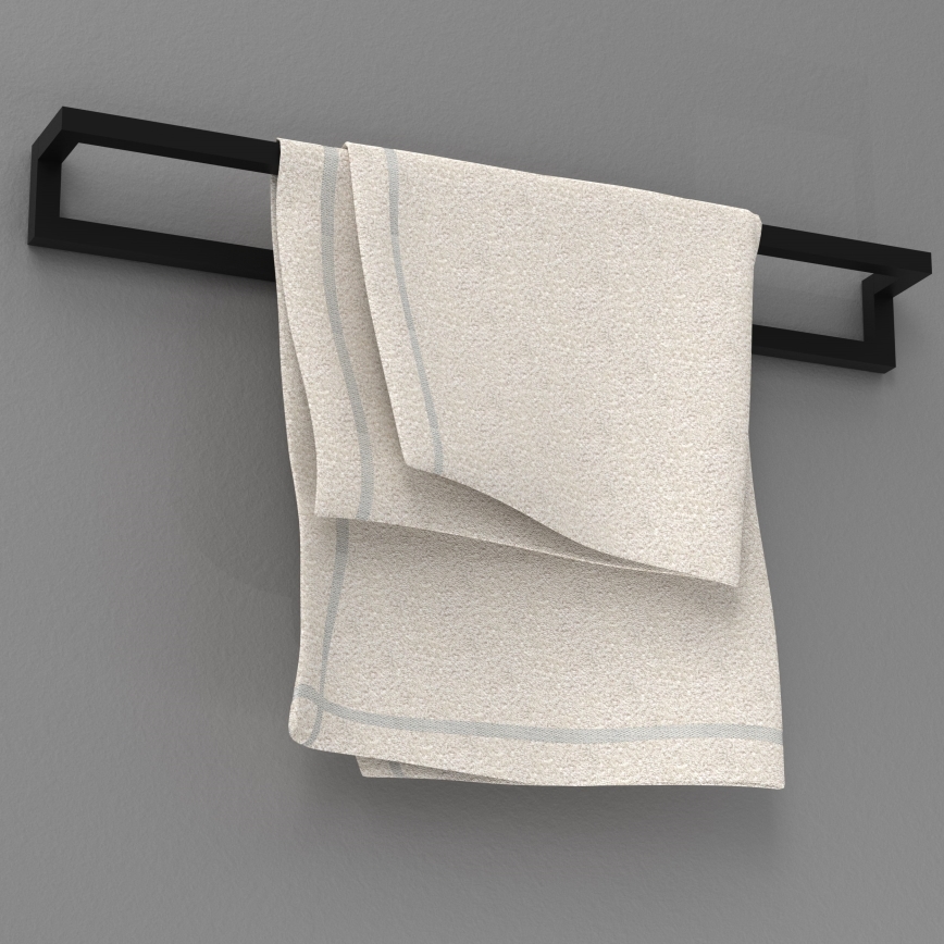 Стенна закачалка за кърпа 7х60 см черна