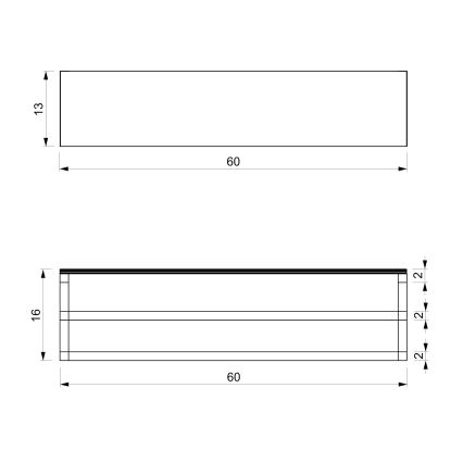 Стенна закачалка за кърпа с рафт 14х60 см бяла