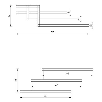 Стенна закачалка за кърпи 19x58 см бяла