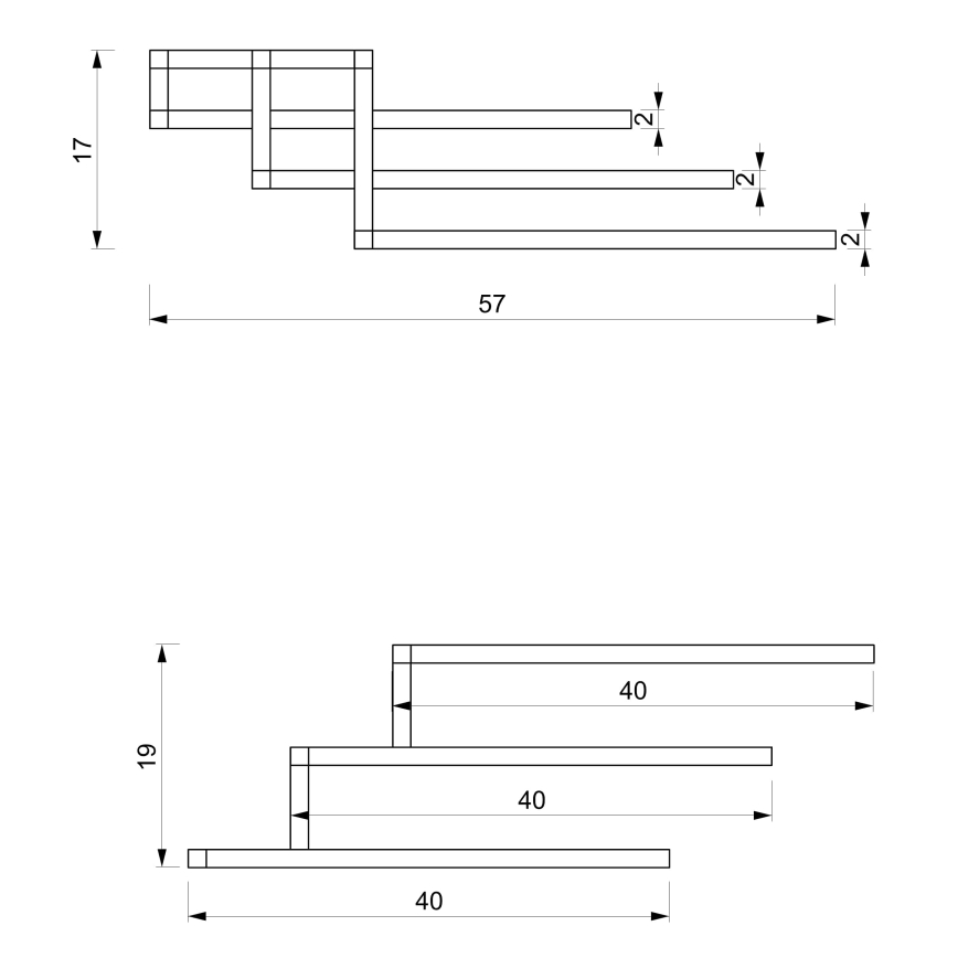 Стенна закачалка за кърпи 19x58 см бяла