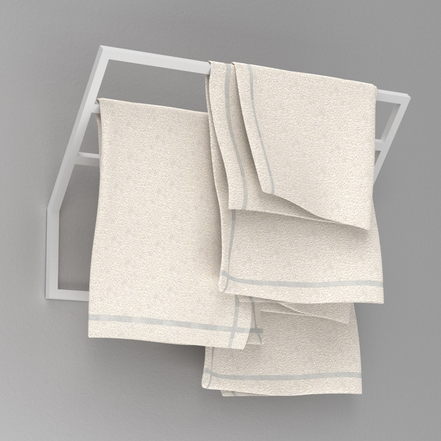 Стенна закачалка за кърпи 37x60 см бял