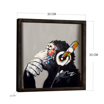 Стенна картина 33x33 см черен/многоцветен