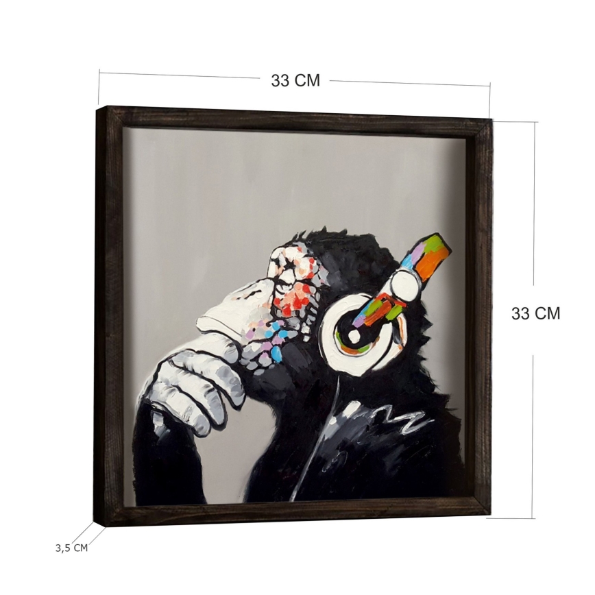 Стенна картина 33x33 см черен/многоцветен