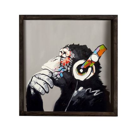 Стенна картина 33x33 см черен/многоцветен