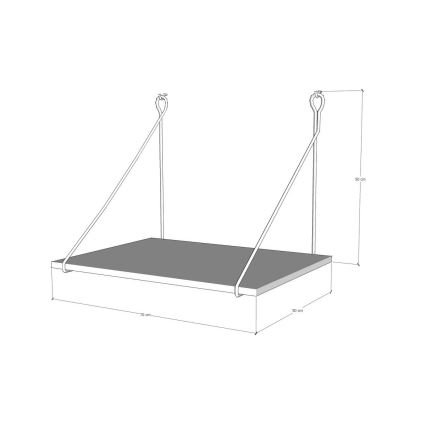 Стенно бюро TUNA 50x70 cм кафяво/черно