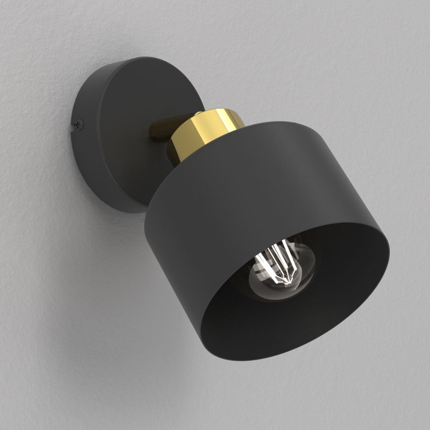 Стенно насочваемо осветително тяло PARKLA 1xE27/15W/230V черно/златисто