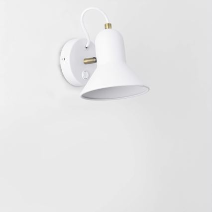 Стенно насочващо осветително тяло ASTAMA 1xE27/40W/230V бяло/месинг