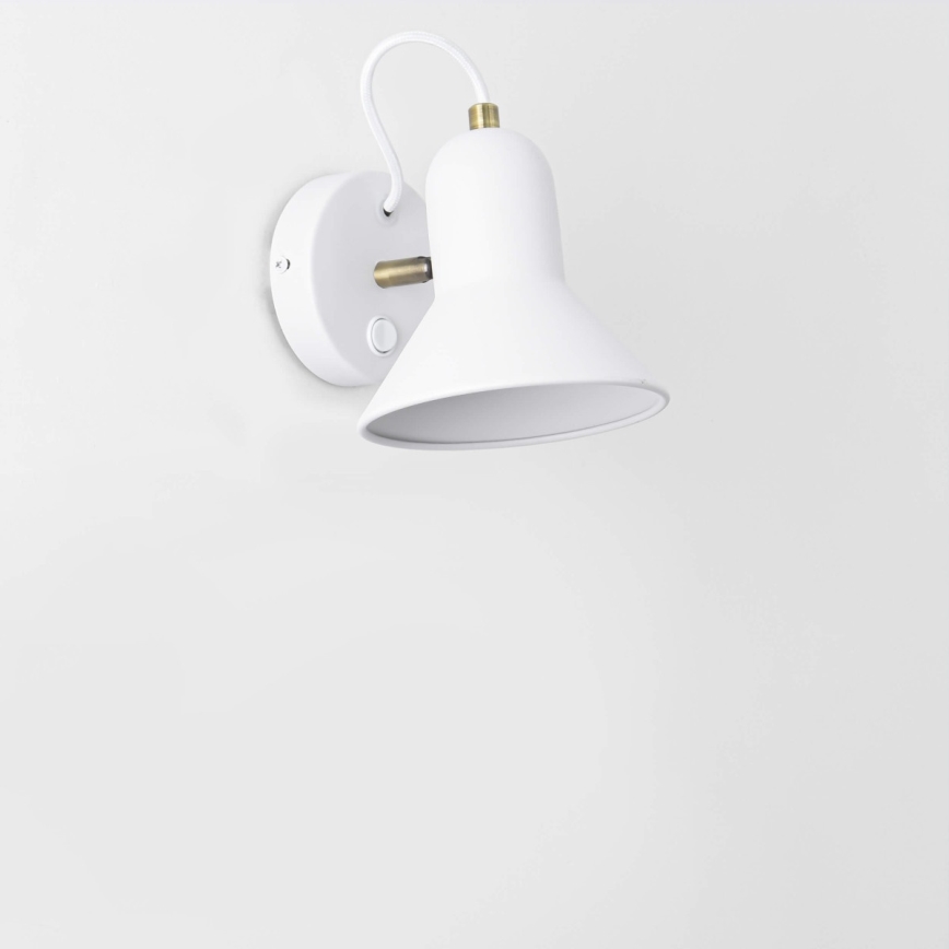 Стенно насочващо осветително тяло ASTAMA 1xE27/40W/230V бяло/месинг