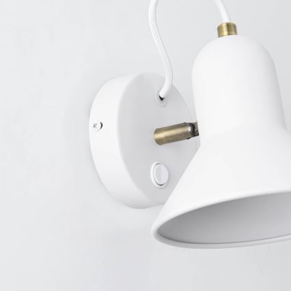 Стенно насочващо осветително тяло ASTAMA 1xE27/40W/230V бяло/месинг