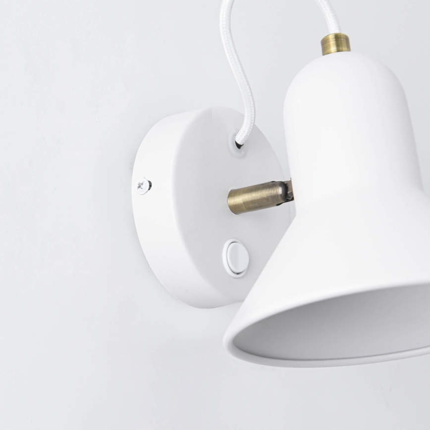 Стенно насочващо осветително тяло ASTAMA 1xE27/40W/230V бяло/месинг