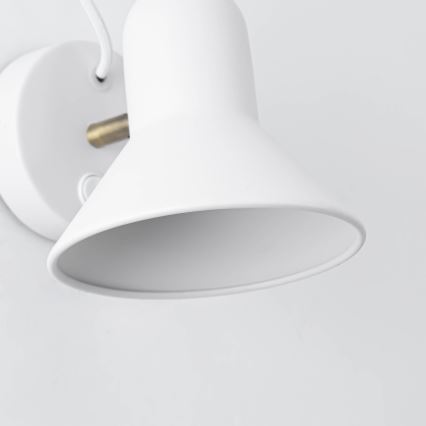 Стенно насочващо осветително тяло ASTAMA 1xE27/40W/230V бяло/месинг