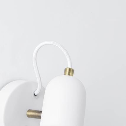 Стенно насочващо осветително тяло ASTAMA 1xE27/40W/230V бяло/месинг