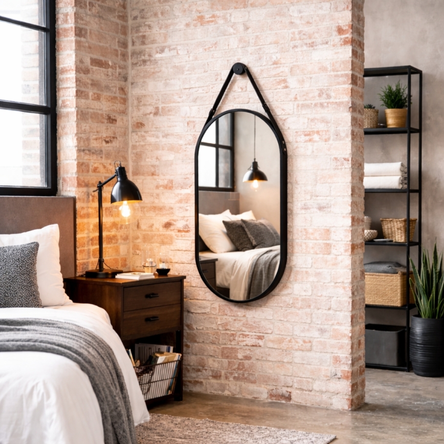 Стенно огледало BIBI 100x50 см черно