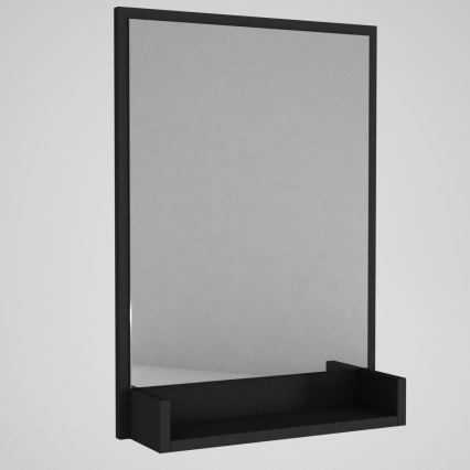 Стенно огледало с рафт COSTA 75x45 cм черно