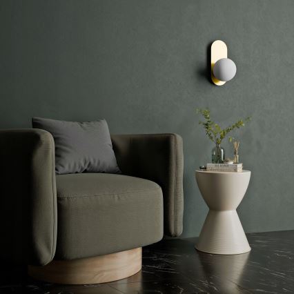 Стенно осветително тяло 1xE27/40W/230V, златисто/бяло