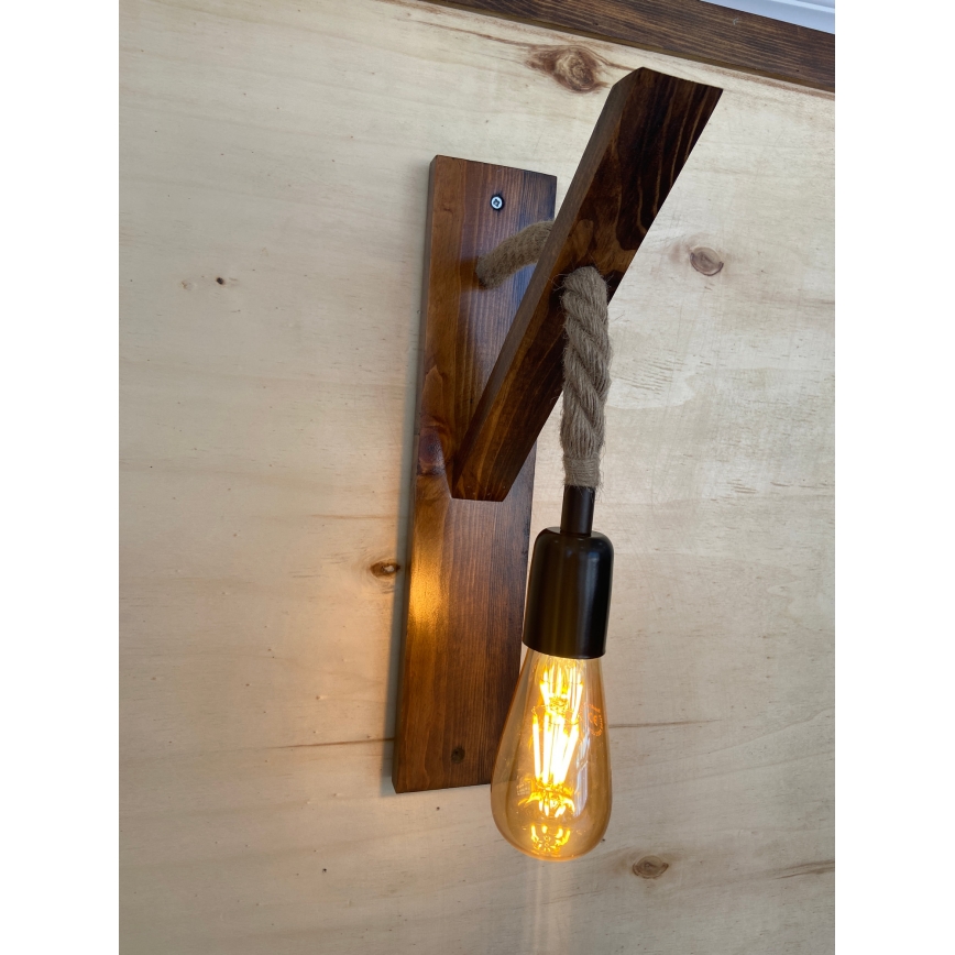 Стенно осветително тяло AHSAP 1xE27/40W/230V, бор/орех