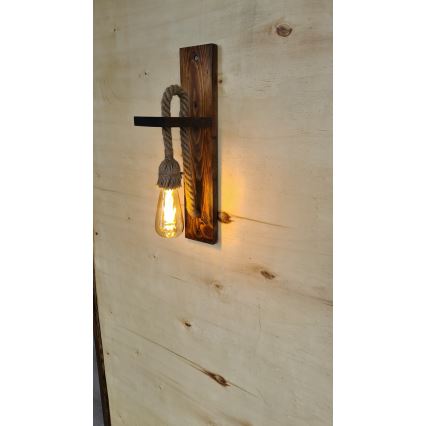 Стенно осветително тяло AHSAP 1xE27/40W/230V бор/орех