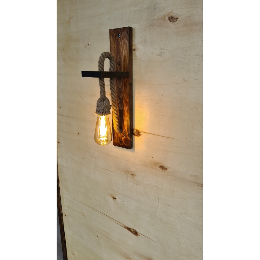 Стенно осветително тяло AHSAP 1xE27/40W/230V бор/орех