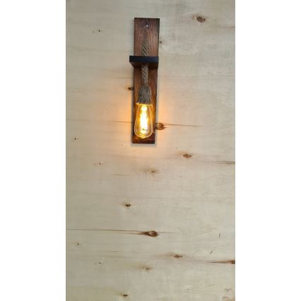 Стенно осветително тяло AHSAP 1xE27/40W/230V бор/орех