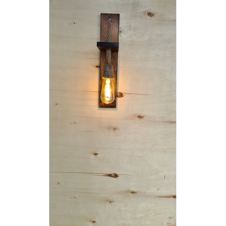 Стенно осветително тяло AHSAP 1xE27/40W/230V бор/орех