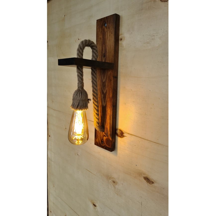 Стенно осветително тяло AHSAP 1xE27/40W/230V бор/орех
