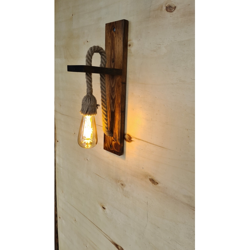 Стенно осветително тяло AHSAP 1xE27/40W/230V бор/орех