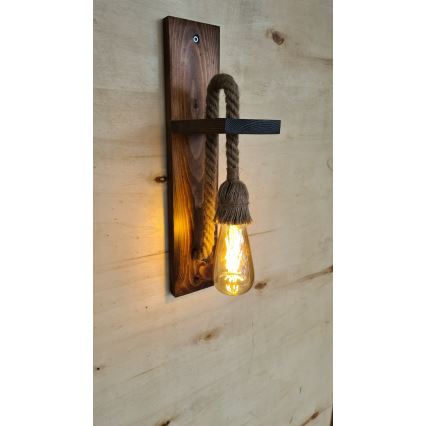 Стенно осветително тяло AHSAP 1xE27/40W/230V бор/орех