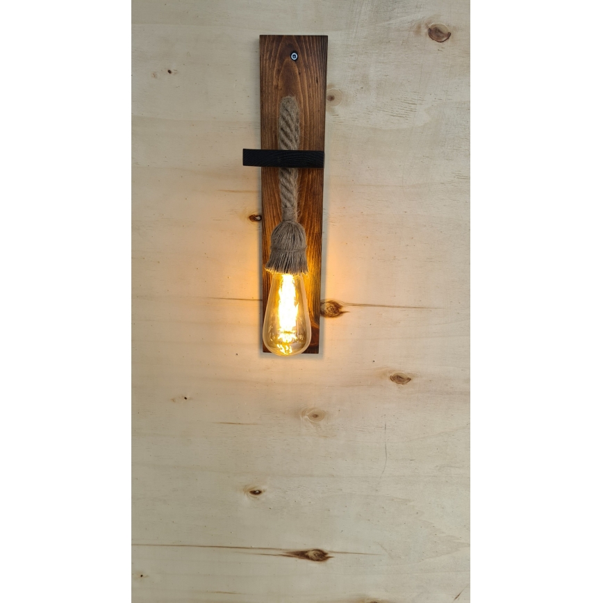 Стенно осветително тяло AHSAP 1xE27/40W/230V бор/орех