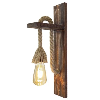 Стенно осветително тяло AHSAP 1xE27/40W/230V бор/орех