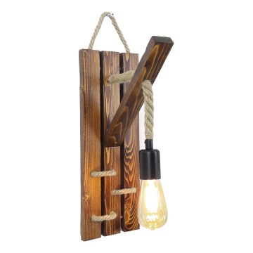 Стенно осветително тяло AHSAP 1xE27/40W/230V, бор/орех