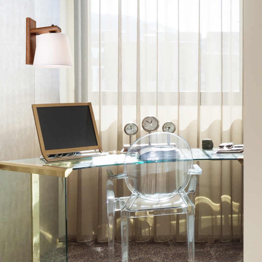 Стенно осветително тяло AIDA 1xE27/60W/230V, цвят дъб