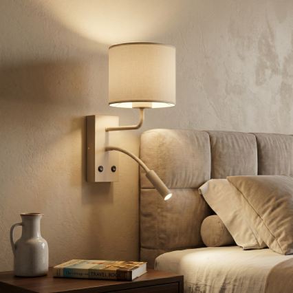 Стенно осветително тяло ARDEN 1xE27/15W/230V + 1xG9/8W бежово