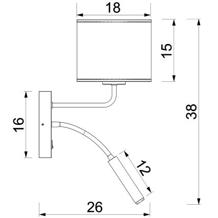 Стенно осветително тяло ARDEN 1xE27/15W/230V + 1xG9/8W бежово