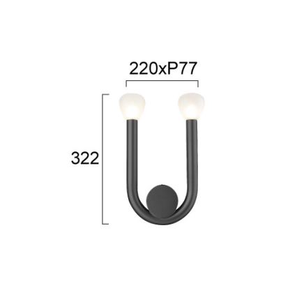 Стенно осветително тяло DELORI 2xG9/28W/230V черно