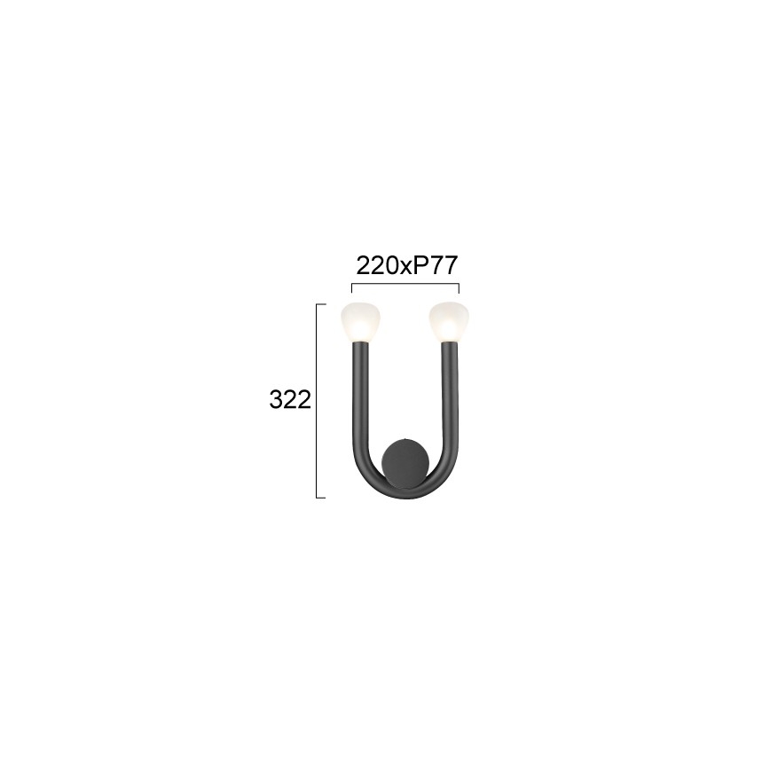 Стенно осветително тяло DELORI 2xG9/28W/230V черно