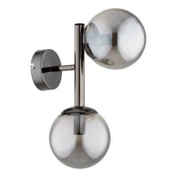 Стенно осветително тяло ERAL 2xE14/10W/230V лъскав хром/черно/опушено