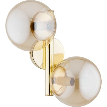 Стенно осветително тяло ERAL 2xE14/10W/230V златисто/бежово/димно