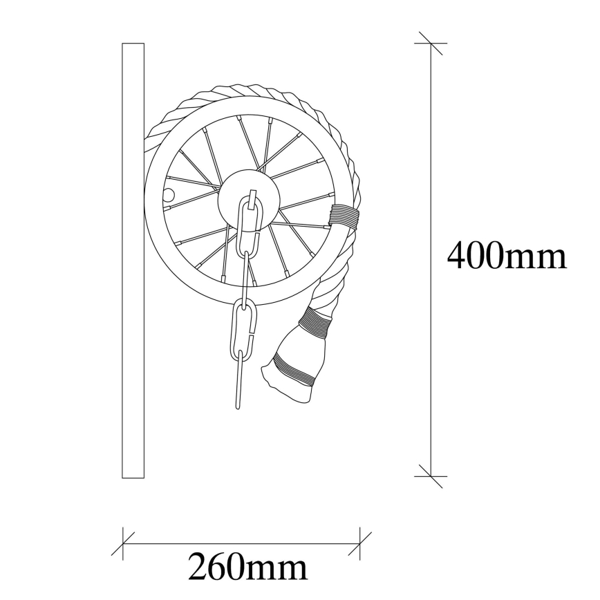 Стенно осветително тяло EREBOS 1xE27/40W/230V черно/кафяво