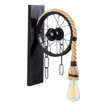 Стенно осветително тяло EREBOS 1xE27/40W/230V черно/кафяво