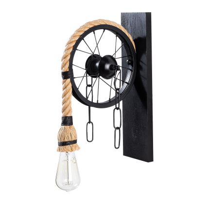 Стенно осветително тяло EREBOS 1xE27/40W/230V черно/кафяво