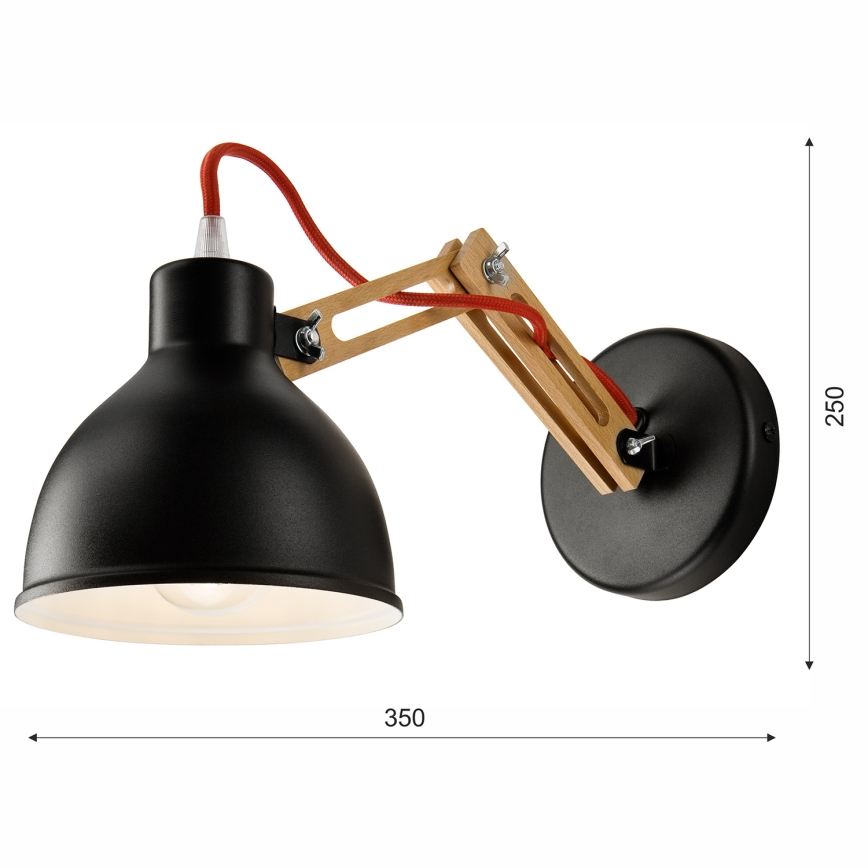Стенно осветително тяло MARCELLO 1xE27/60W/230V бук